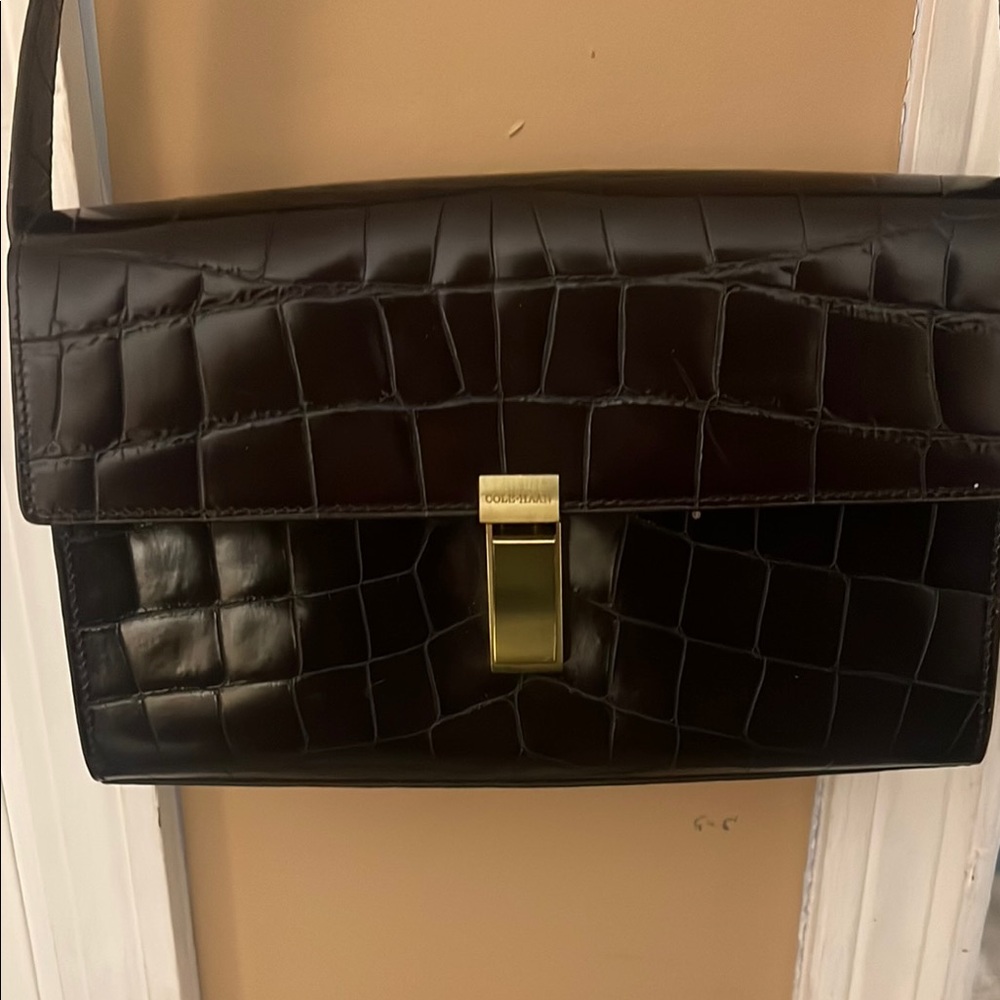 Cole Haan Croc-Embossed Shoulder Bag